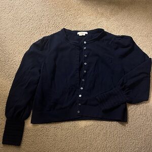 Boden Navy Button-Up Cardigan US size 2X but fits like an XL